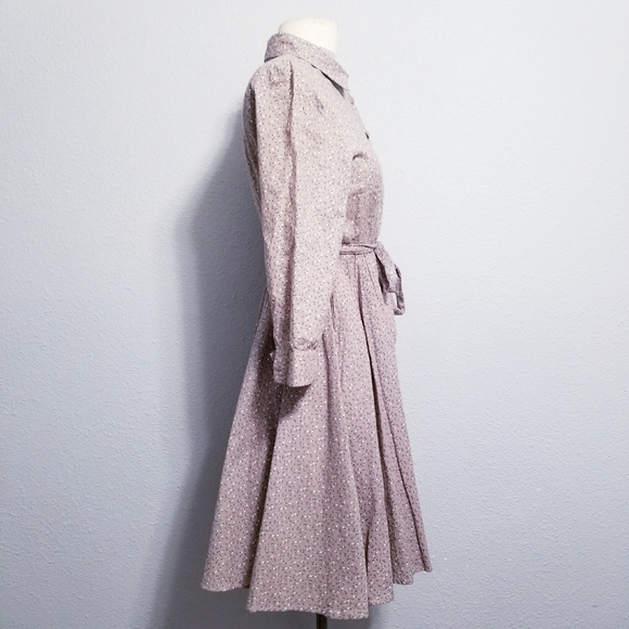 Cottagecore Floral Gray Button-Up Dress Size 34 XS - Picture 5 of 11